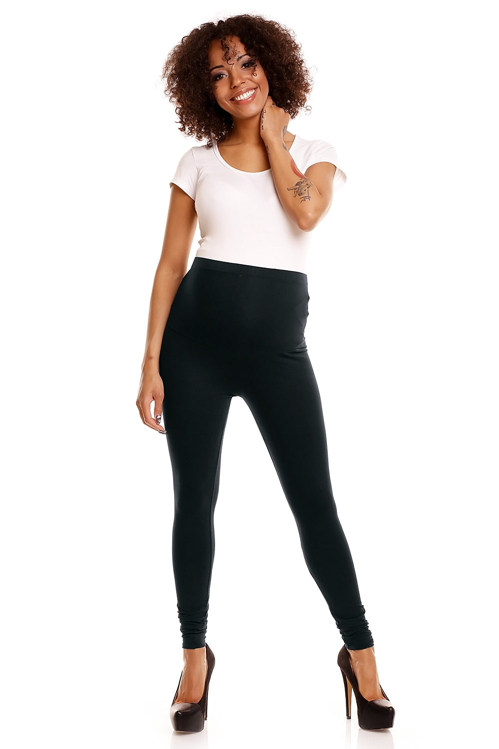 black - Maternity leggings model 84440 PeeKaBoo