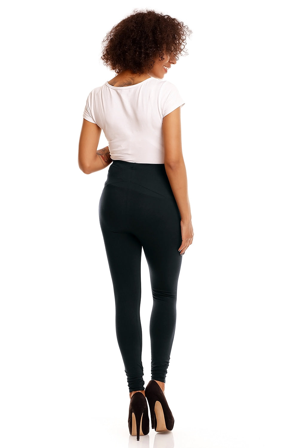 black - Maternity leggings model 84440 PeeKaBoo