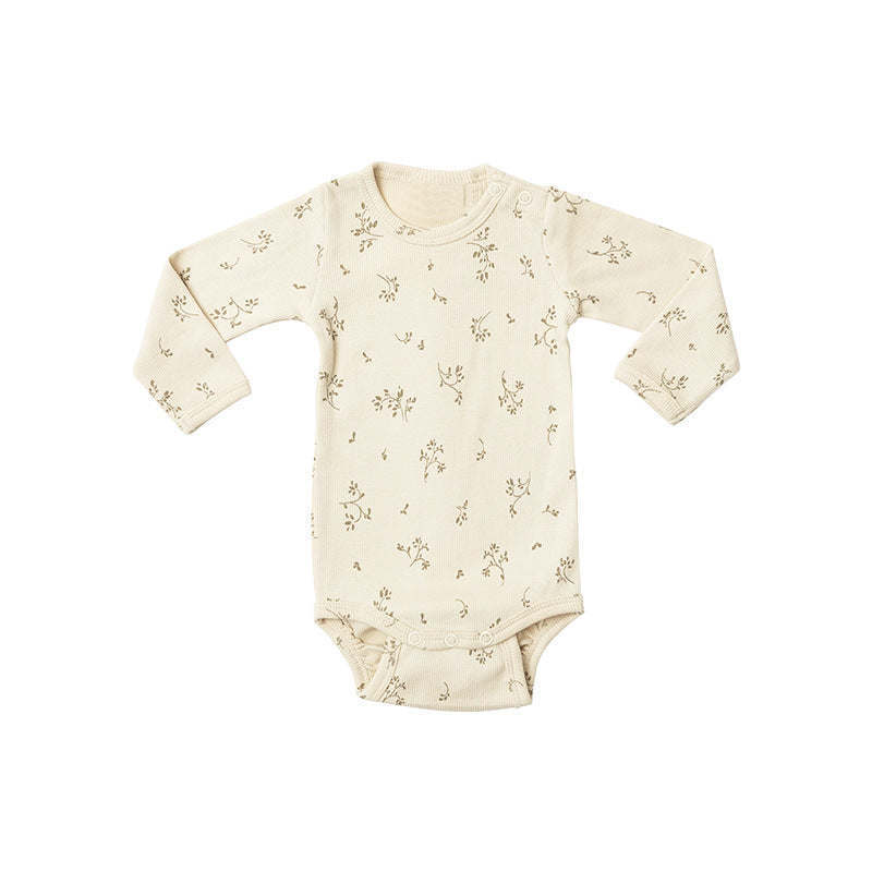 Baby Cartoon & Floral Pattern Long Sleeve Onesies With Pants Sets
