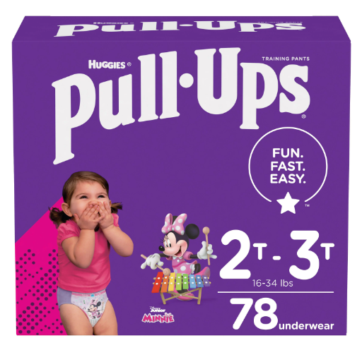 Pull-Ups Girls' Potty Training Underwear Size 4; 2T-3T; 78 Ct