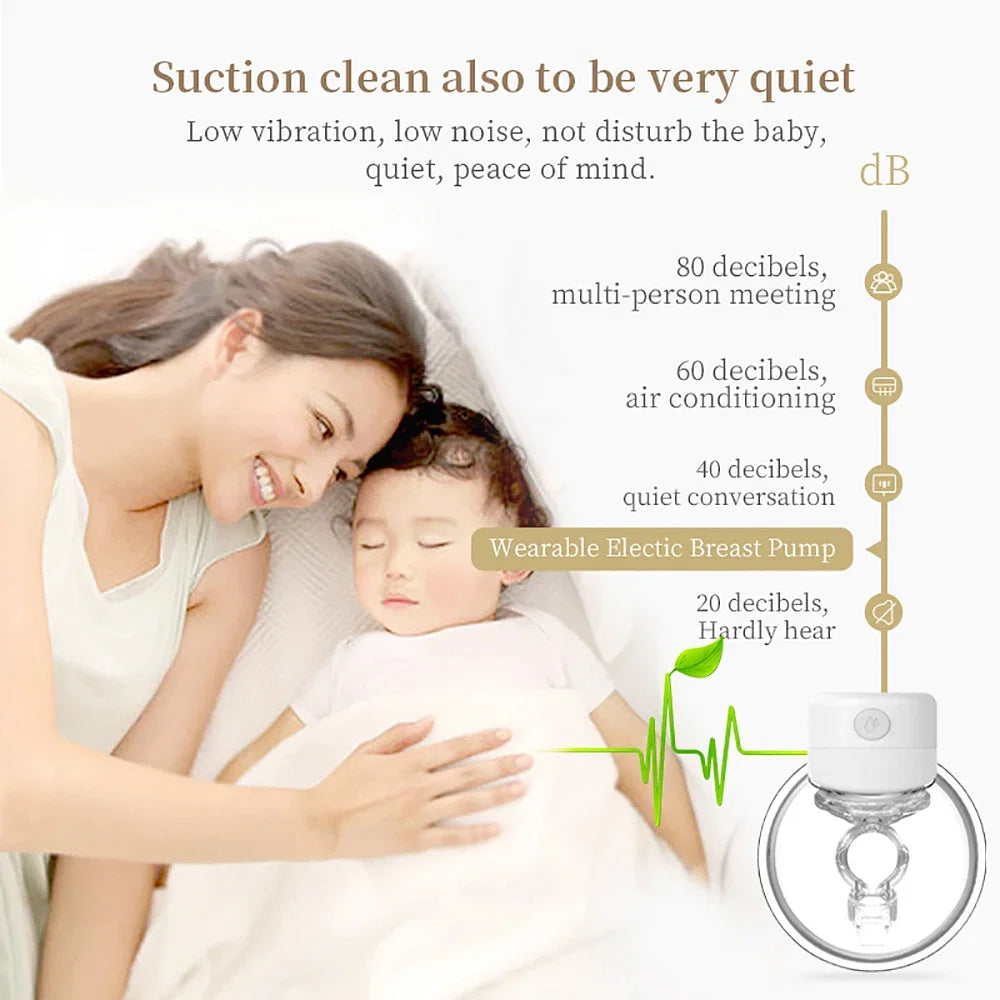 Color: Light Blue - S12 Portable Electric Breast Pump Silent Wearable Automatic Milker LED Display USB Rechargable Hands-Free Portable Milker NO BPA