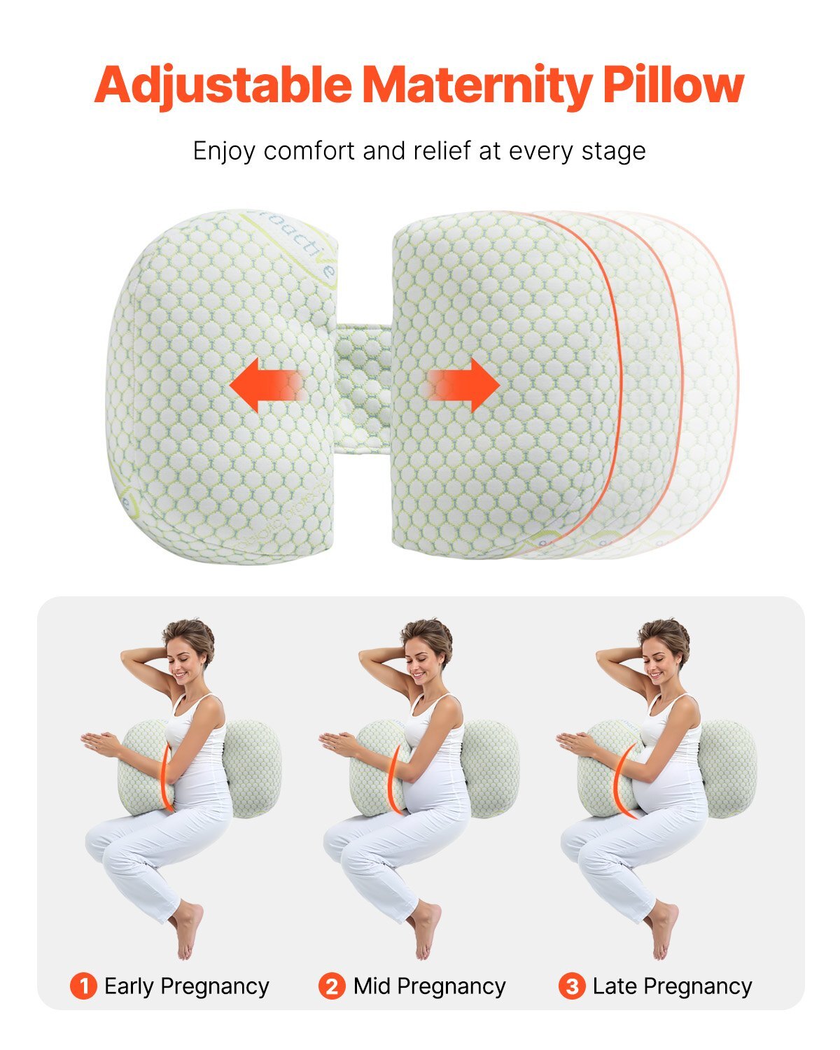 Pregnancy Wedge Pillow W-Shaped Pregnant Maternity Pillow Soft and Breathable