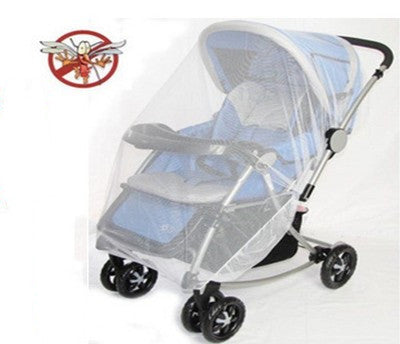 Color: White - Increase baby stroller nets Baby stroller encryption full cover nets General dustproof and anti-mosquito