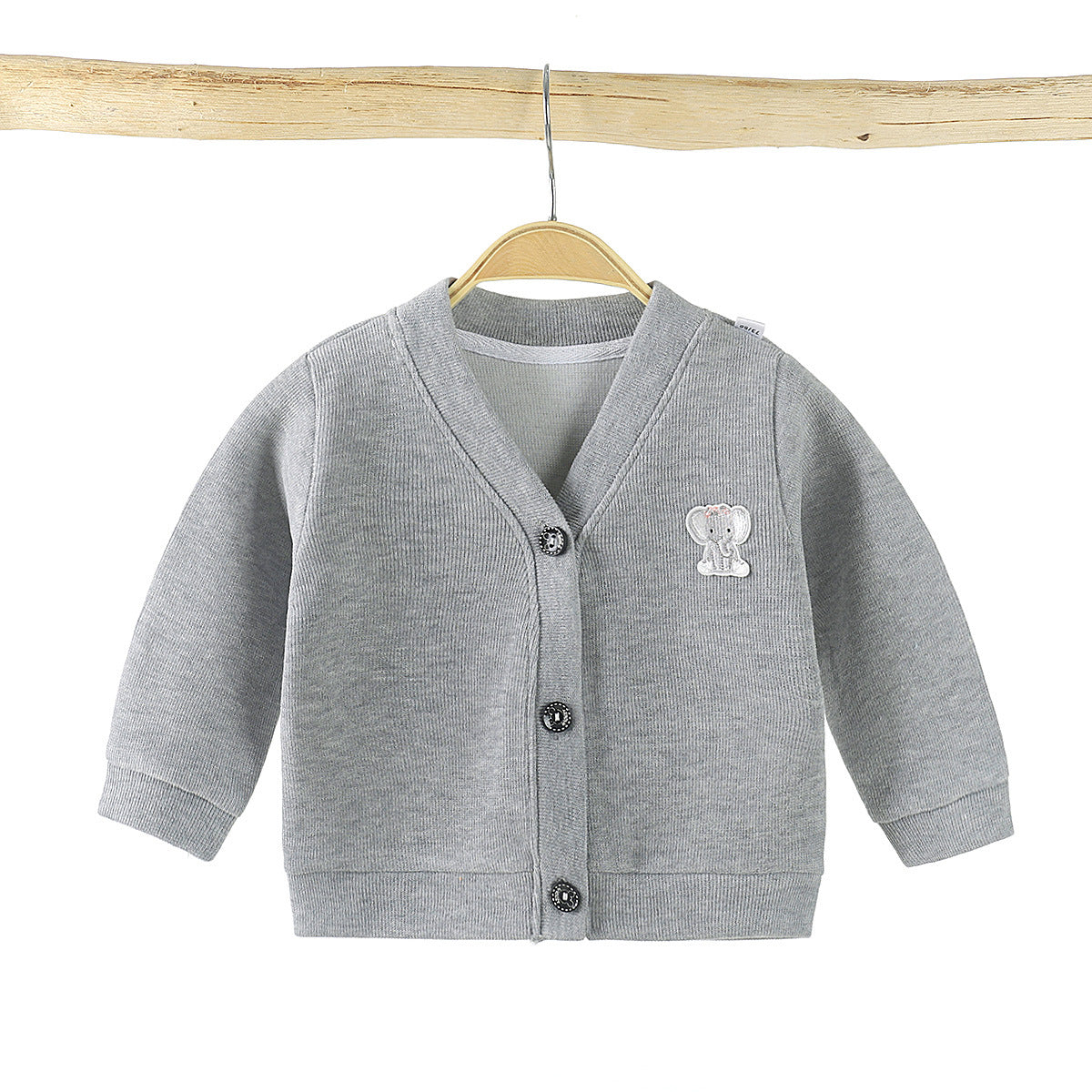 Color: Grey, Size: 110cm - Baby Knitwear Cardigan Jacket Infant Clothing Girls