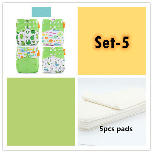 Specification: Set 5 - Washable Eco-friendly Cloth Diaper Ecological Adjustable Nappy Reusable Diaper