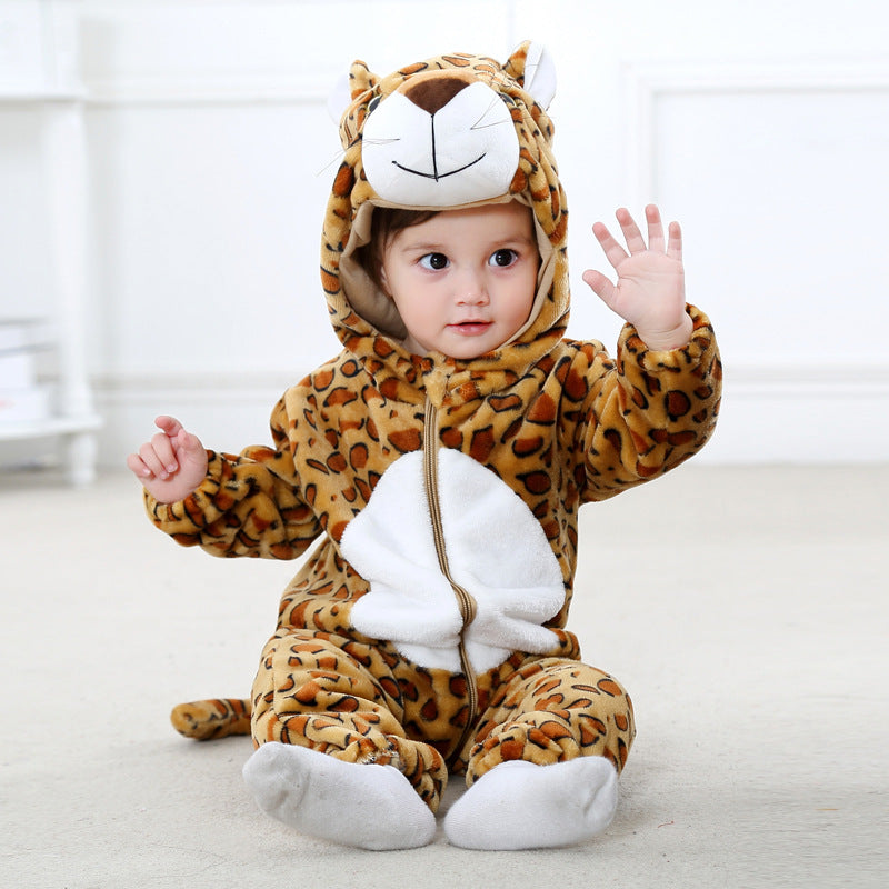 Color: Leopard, Appropriate Height: 6 to 12 - Baby Rompers Winter Autumn Clothes