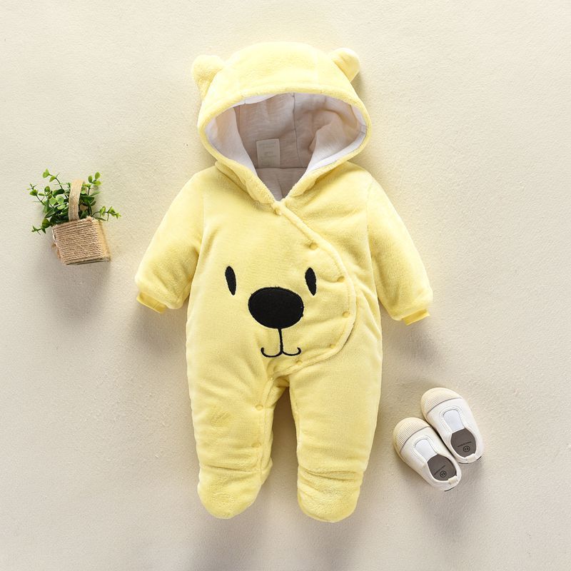 Color: Yellowa, Size: 3m - Autumn and winter newborn climbing suit