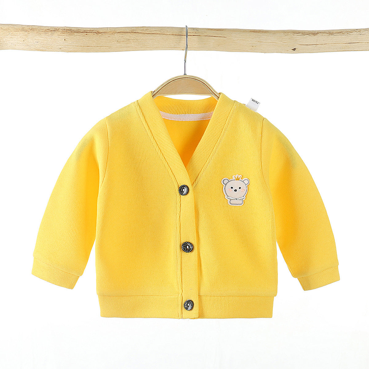 Color: Yellow, Size: 90cm - Baby Knitwear Cardigan Jacket Infant Clothing Girls