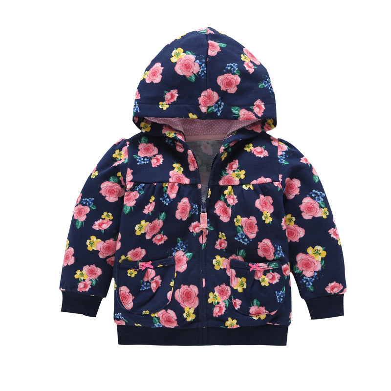 Children's Long Sleeve Casual Hooded Cardigan Jacket