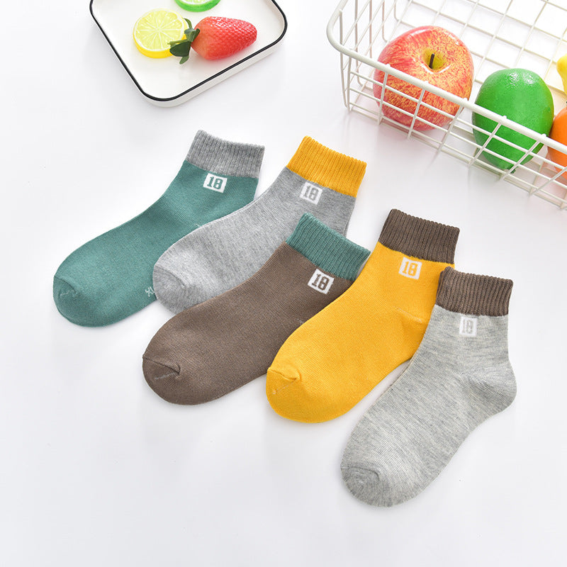 style: D, Size: S - Children's Tube Socks Cute Striped Baby Bear Floor Socks