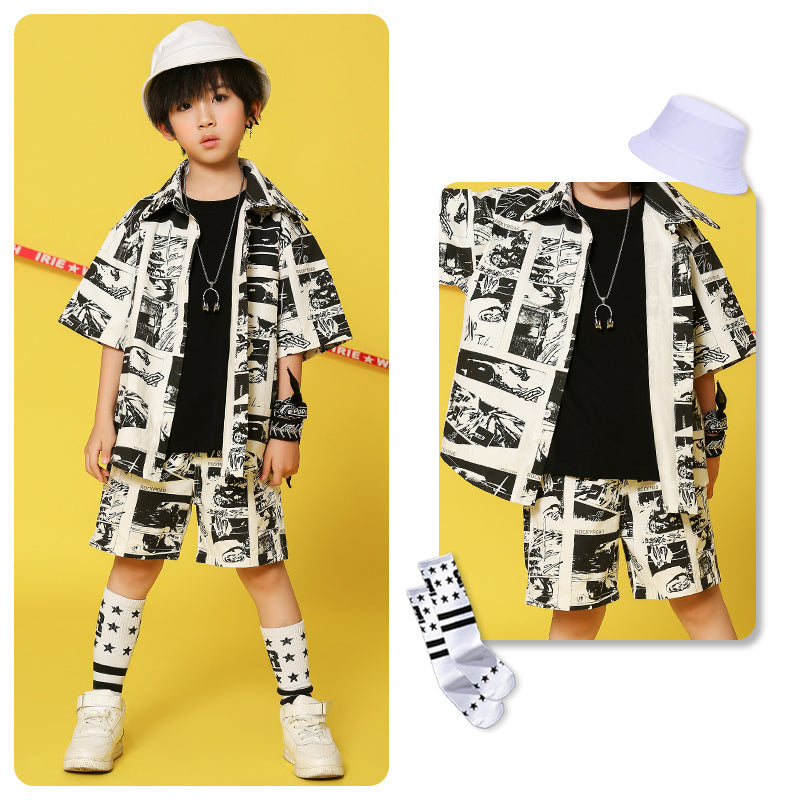 style: H, Child size: 170cm - Fashion All-Match Boy Model Catwalk Suit