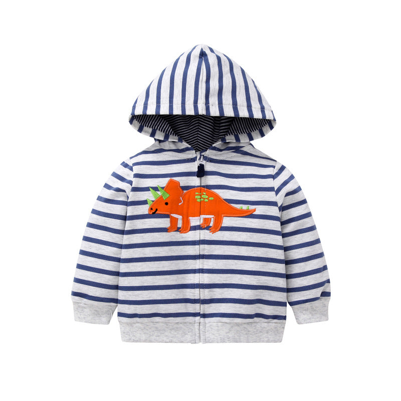 style: Blue dinosaur, Child size: 18M - 27Kid Toddlers Hoodies Boys Girls Spring Jacket Little Baby Infant Dinosuar Cartoon Hooded Kids Cute Boys Outwear Sweatshirt