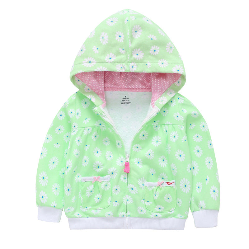 style: Floral, Child size: 24M - 27Kid Toddlers Hoodies Boys Girls Spring Jacket Little Baby Infant Dinosuar Cartoon Hooded Kids Cute Boys Outwear Sweatshirt