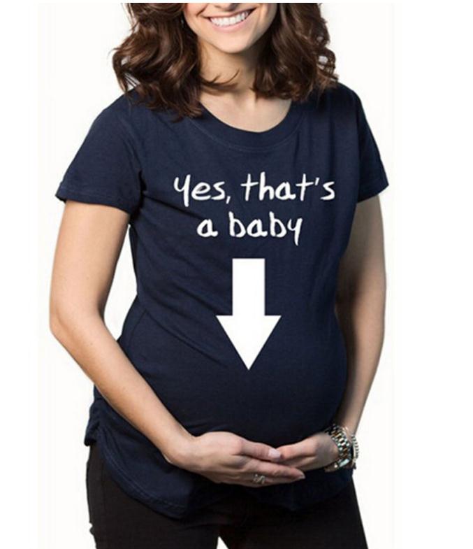 Color: M, Size: L. - Fun Hand Print Maternity