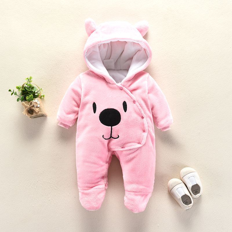 Color: Pinka, Size: 9m - Autumn and winter newborn climbing suit
