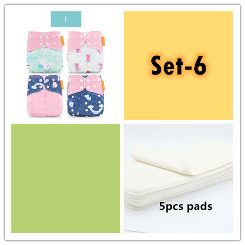 Specification: Set 6 - Washable Eco-friendly Cloth Diaper Ecological Adjustable Nappy Reusable Diaper