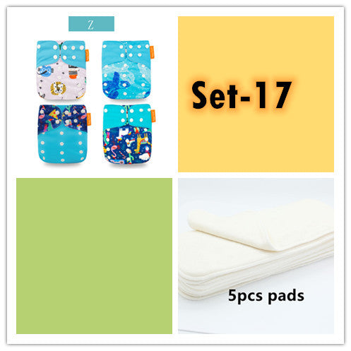 Specification: Set 17 - Washable Eco-friendly Cloth Diaper Ecological Adjustable Nappy Reusable Diaper