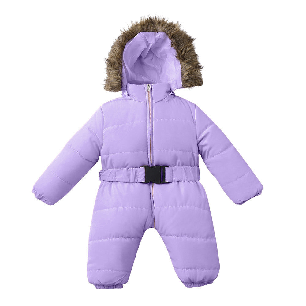 Size: 70cm, Color: Purple - Baby jumpsuit