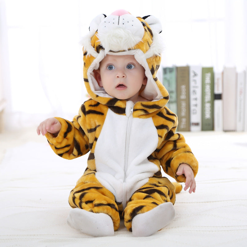 Color: ATiger, Appropriate Height: 18 to 24 - Baby Rompers Winter Autumn Clothes
