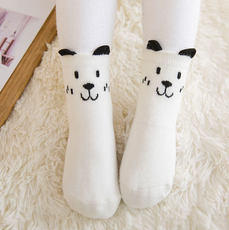 Color: White dog, Size: S - New Arrival Newborn Socks Cartoon Cotton Baby Socks No-slip Infant Cotton Socks