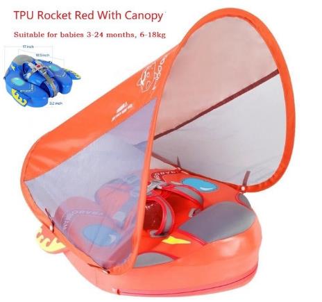 Color: TPU Rocket Red Canopy - Baby Swimming Ring Floats