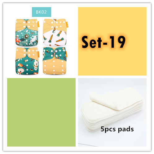 Specification: Set 19 - Washable Eco-friendly Cloth Diaper Ecological Adjustable Nappy Reusable Diaper