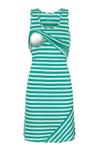Striped dress breastfeeding skirt