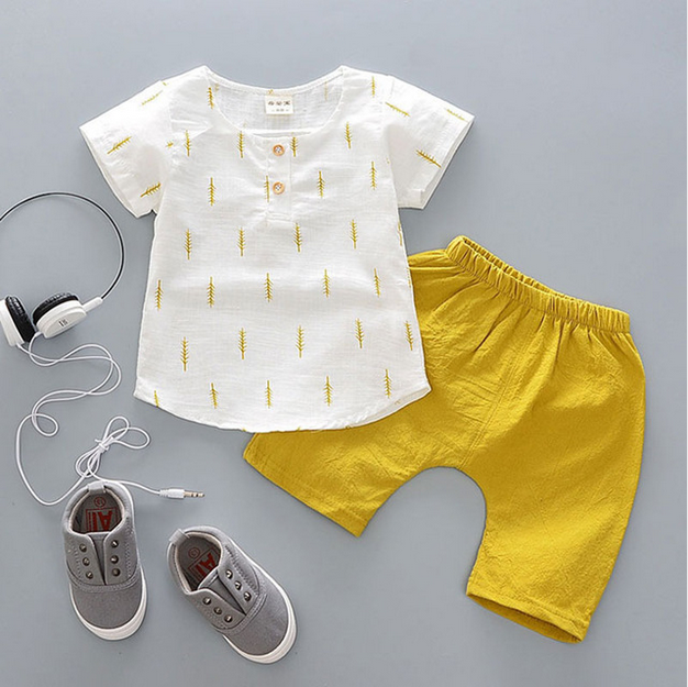 Color: Yellow pants, Size: 100cm - 2021 summer baby boys outfits sports