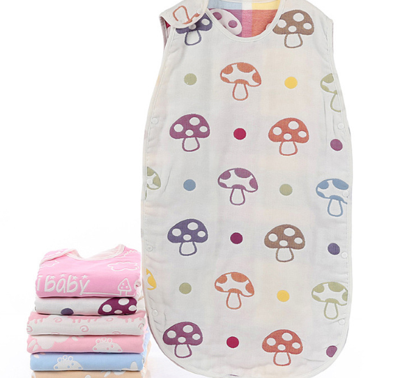 Color: Mushroom, Size: 45x65cm - Gauze baby sleeping bag