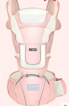 Color: Pink Style3 - Baby sling waist stool front holding multi-function baby child seat stool four seasons universal babies artifact before and after dual-use