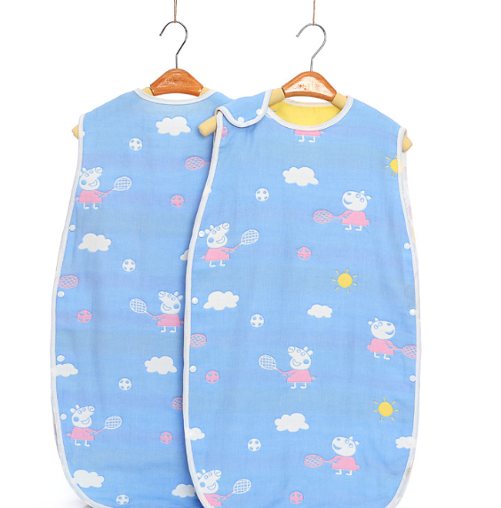 Color: Piggy blue, Size: 45x65cm - Gauze baby sleeping bag