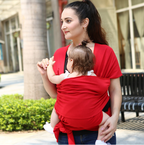 Style: A, Color: Red - Baby Carrier Sling For Newborns Soft Infant Wrap Breathable Wrap Hipseat Breastfeed Birth Comfortable Nursing Cover