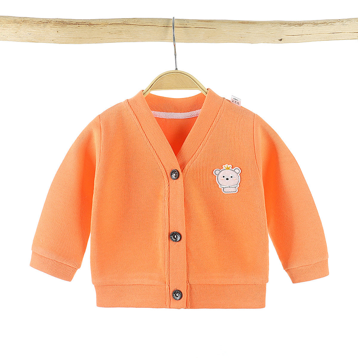 Color: Orange, Size: 110cm - Baby Knitwear Cardigan Jacket Infant Clothing Girls