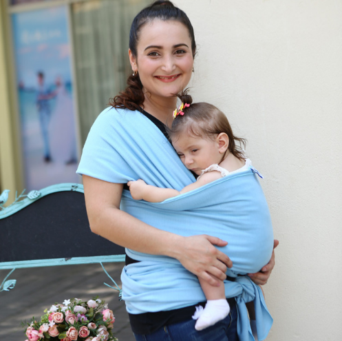 Style: A, Color: Light Blue - Baby Carrier Sling For Newborns Soft Infant Wrap Breathable Wrap Hipseat Breastfeed Birth Comfortable Nursing Cover