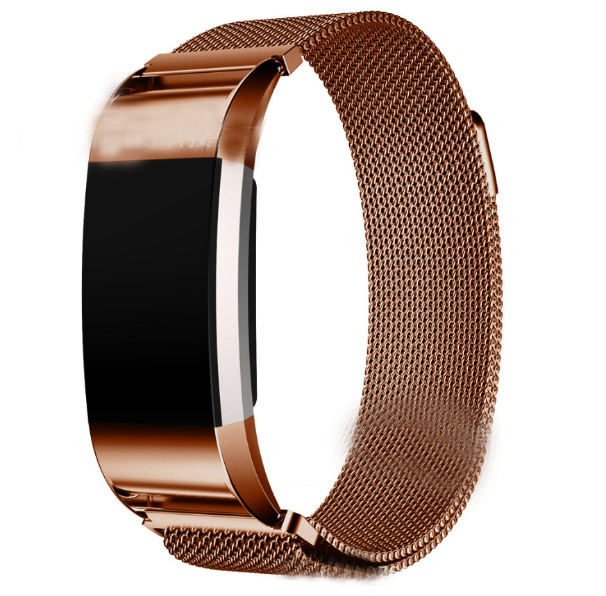 Color: Vintage gold, Size: S - Milanese Colored Stainless Steel Fitbit Charge 2 Strap