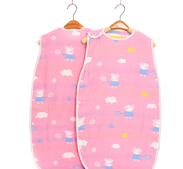 Color: Piggy pink, Size: 45x65cm - Gauze baby sleeping bag