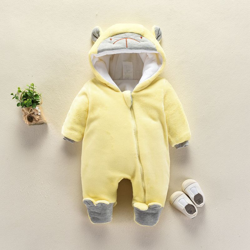 Color: Yellow, Size: 3m - Autumn and winter newborn climbing suit