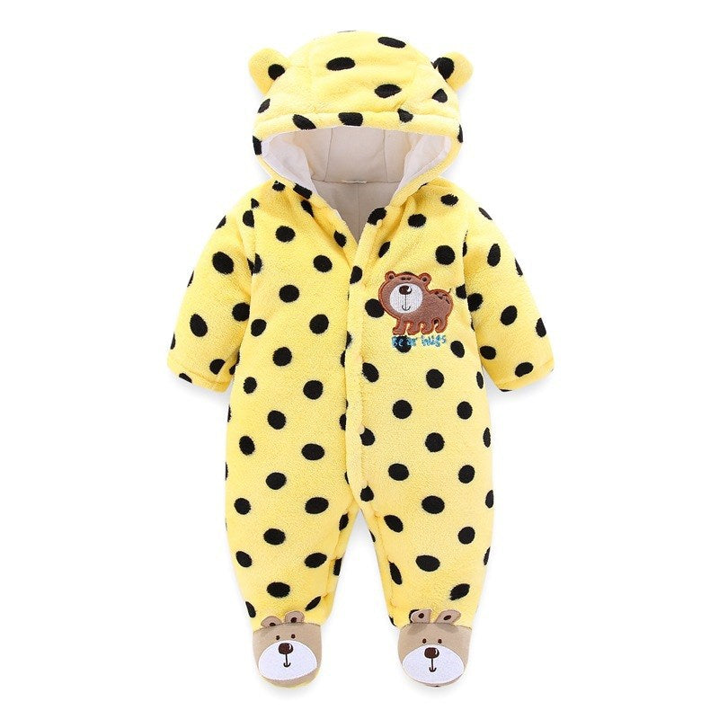 Color: Yellow, Child size: 80cm - Newborn Clothes Winter Onesies Fall Winter