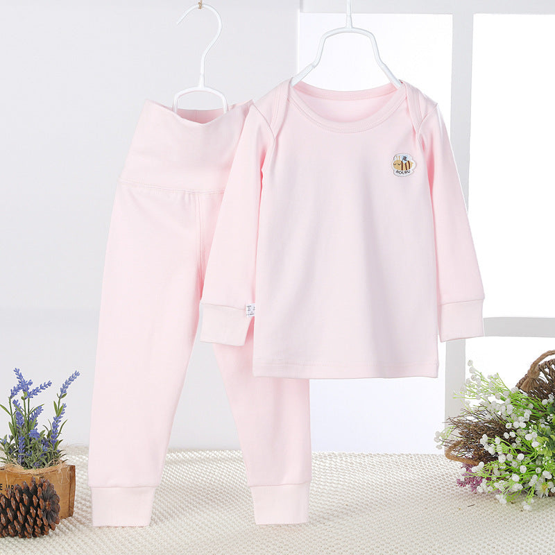 The baby belly waist support pants suit cotton baby long johns children underwear girls and boys Homewear loungewear wholesale