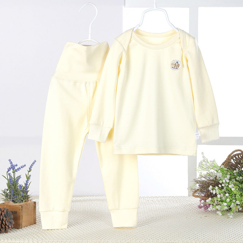 The baby belly waist support pants suit cotton baby long johns children underwear girls and boys Homewear loungewear wholesale