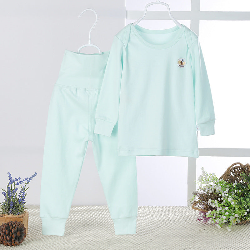 The baby belly waist support pants suit cotton baby long johns children underwear girls and boys Homewear loungewear wholesale
