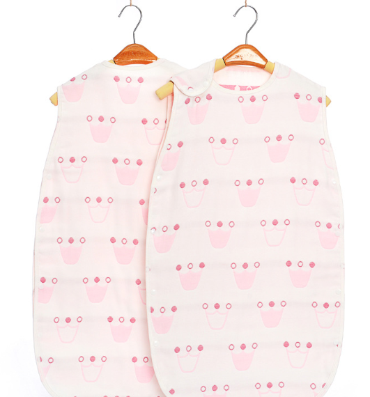 Color: Powder crown, Size: 45x80cm - Gauze baby sleeping bag