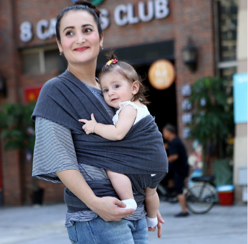 Style: A, Color: Black Gray - Baby Carrier Sling For Newborns Soft Infant Wrap Breathable Wrap Hipseat Breastfeed Birth Comfortable Nursing Cover