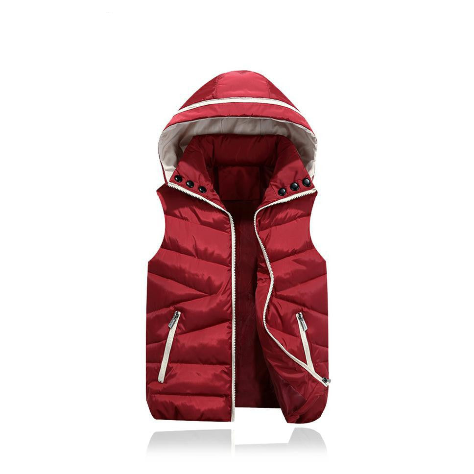 Color: Wine Red, Size: 3XL - Autumn And Winter Children's Down Cotton Vest