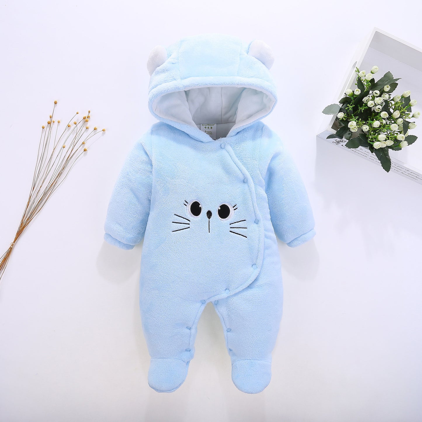 Color: Blue cat, Size: 66cm - thick autumn and winter pure cotton clothing