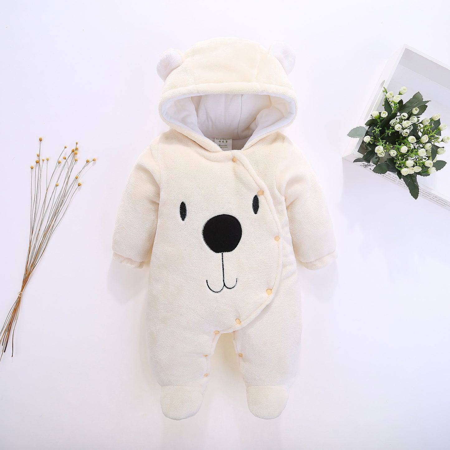 Color: Beige bear, Size: 66cm - thick autumn and winter pure cotton clothing