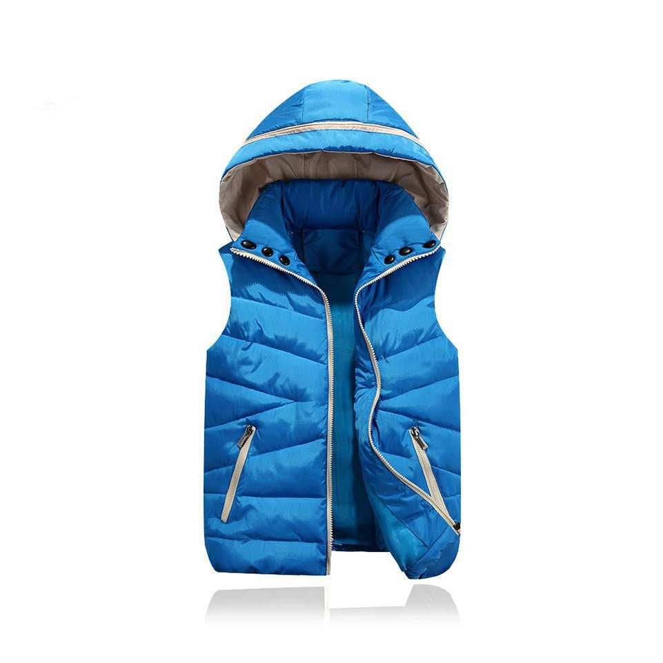 Color: Sky Blue, Size: XL - Autumn And Winter Children's Down Cotton Vest