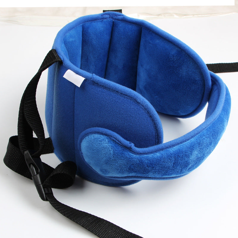 Color: blue, Size: 55x14cm - Baby Kids Adjustable Car Seat Head Support Head Fixed Sleeping Pillow
