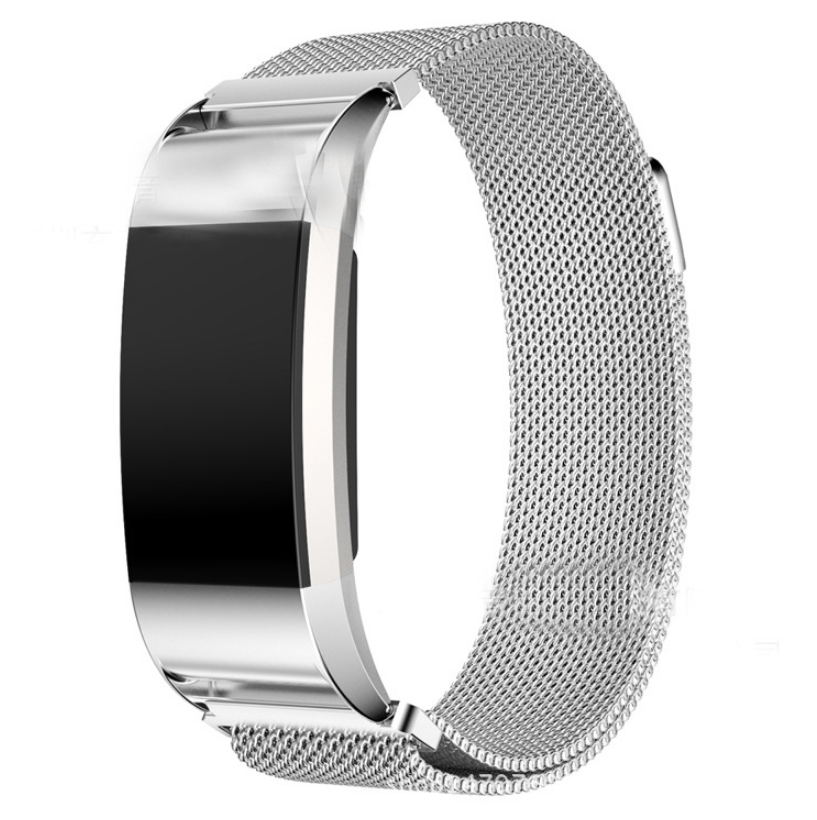 Color: Silver, Size: S - Milanese Colored Stainless Steel Fitbit Charge 2 Strap
