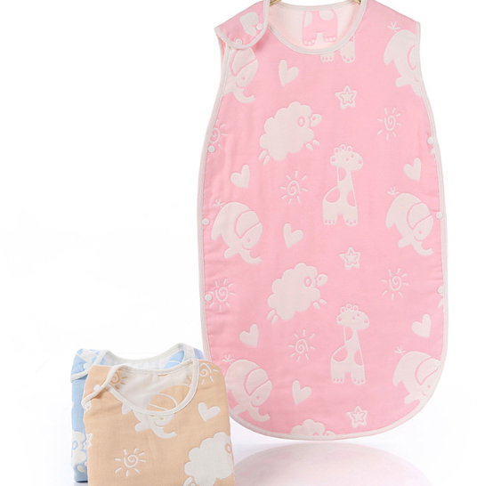 Color: Zoo pink, Size: 45x65cm - Gauze baby sleeping bag